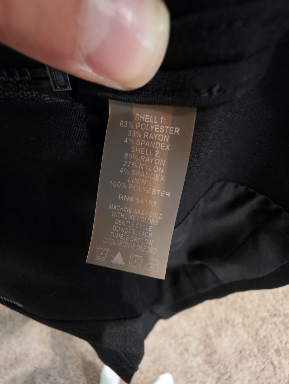 Calvin Klein Invisible Fit Solutions Black Zip Front Career Blazer Size 4 - Picture 4 of 5